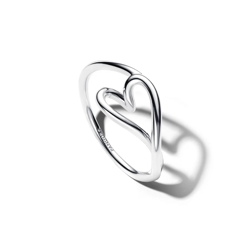 Pandora Essence 925 Sterling Silver Organically Shaped Small Heart Ring 194361C00-54