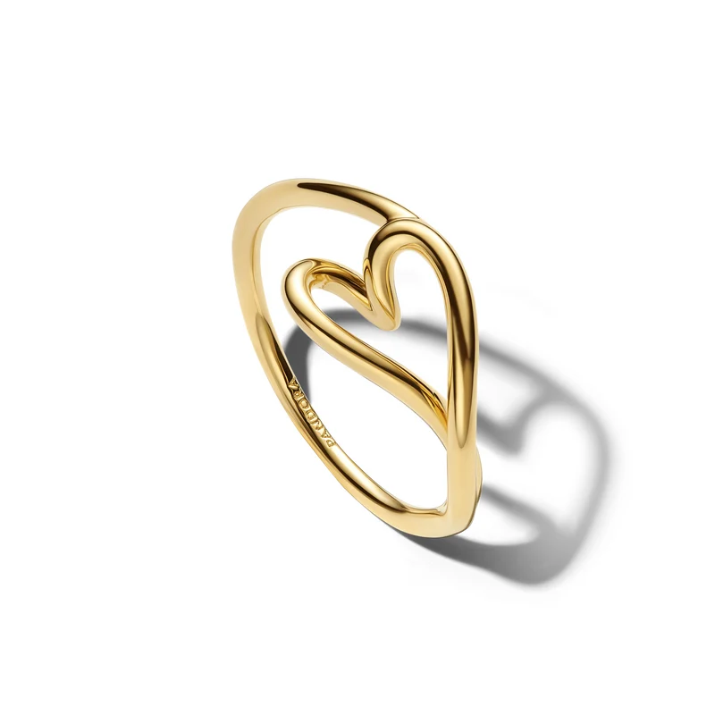 Pandora Essence Gold Plated Organically Shaped Small Heart Ring 164361C00-54