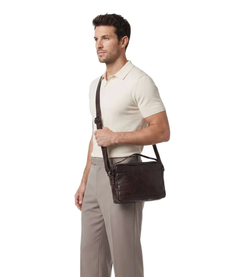 Spikes & Sparrow Bronco Randell Umhängetasche dark brown