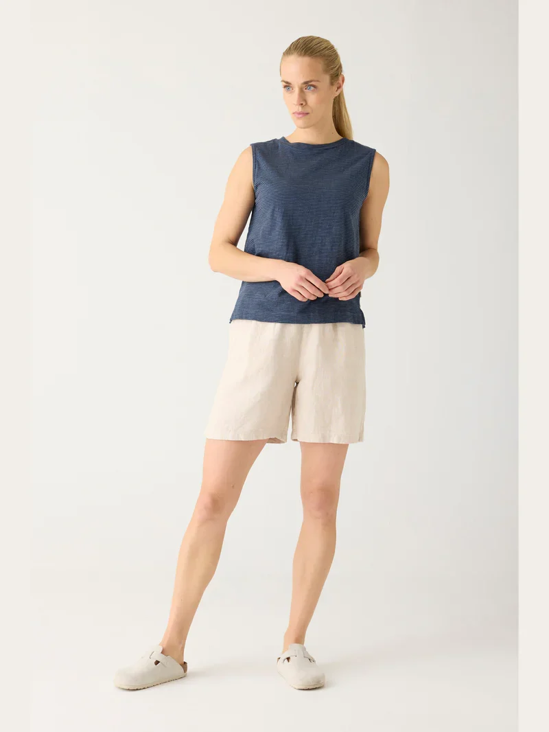 Shorts Posey Wide Linen Yarndyed- Light Feather Grey