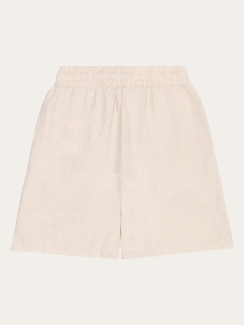 Shorts Posey Wide Linen Yarndyed- Light Feather Grey