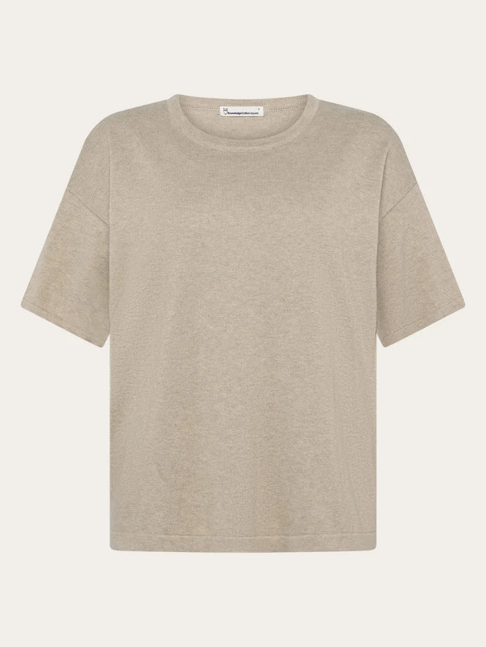 Strick T-Shirt Cashmere Knit Light Feather Grey