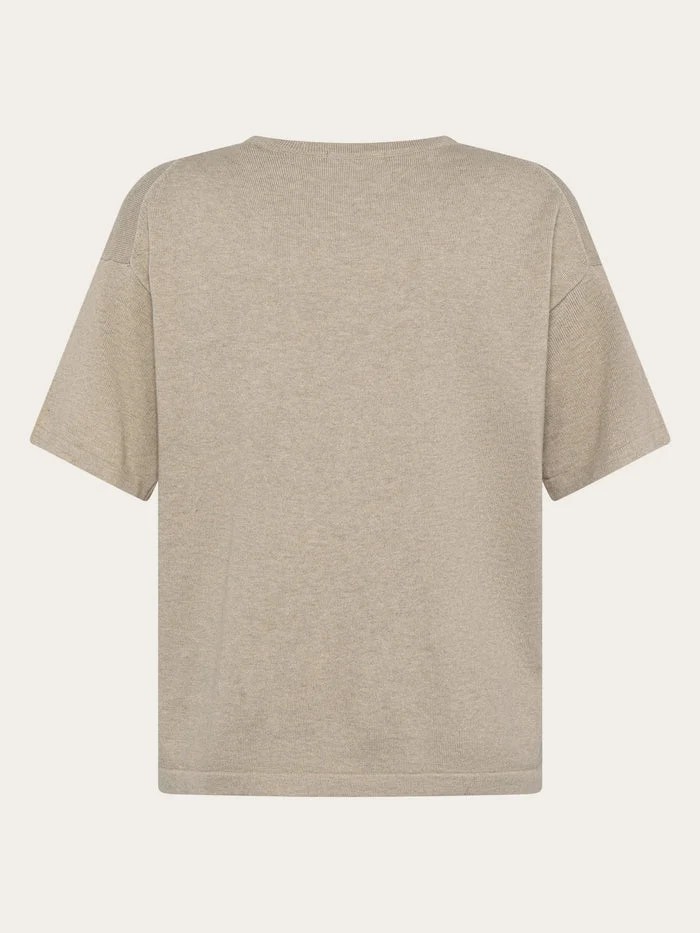 Strick T-Shirt Cashmere Knit Light Feather Grey