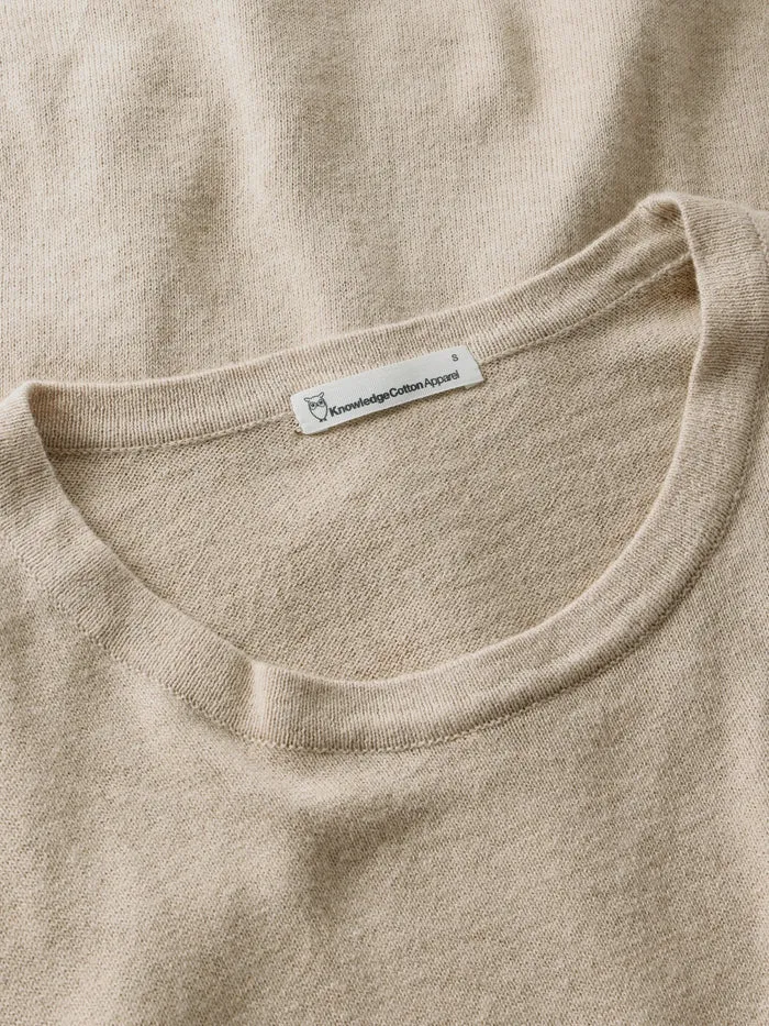 Strick T-Shirt Cashmere Knit Light Feather Grey