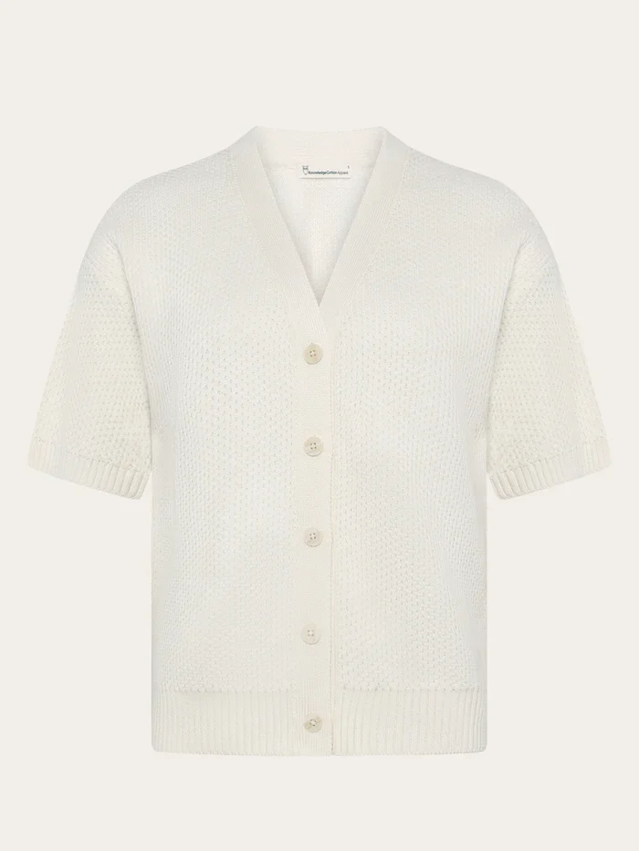 Cardigan Knit Kurzarm Egret