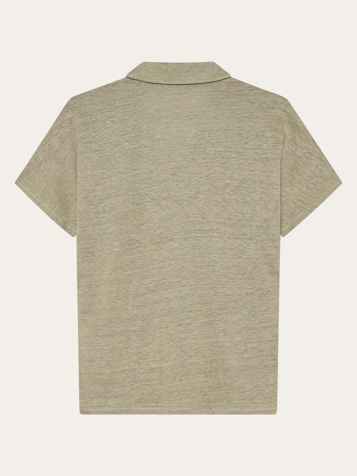 Poloshirt Linen Split Neck Twill