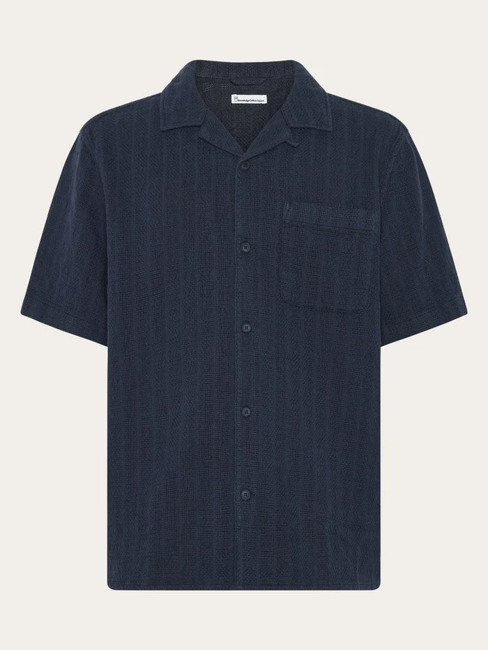 Hemd Structure Short Sleeve Shirt Night Sky