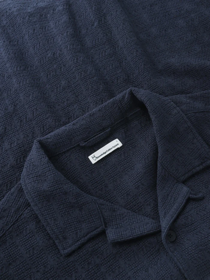 Hemd Structure Short Sleeve Shirt Night Sky