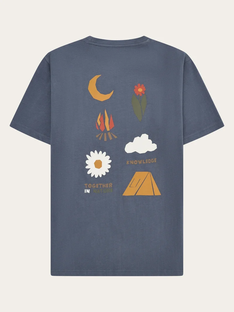 T-Shirt Back Print Vintage Indigo