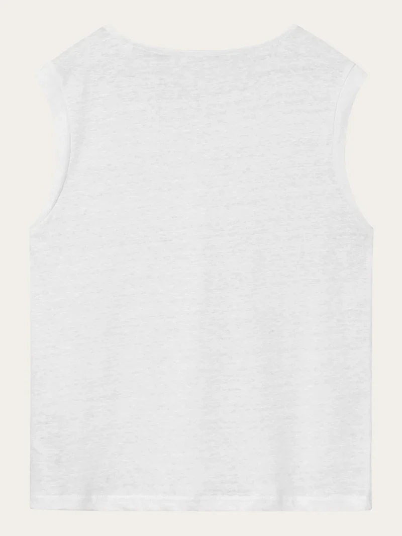 T-Shirt Linen Sleeveless Bright White