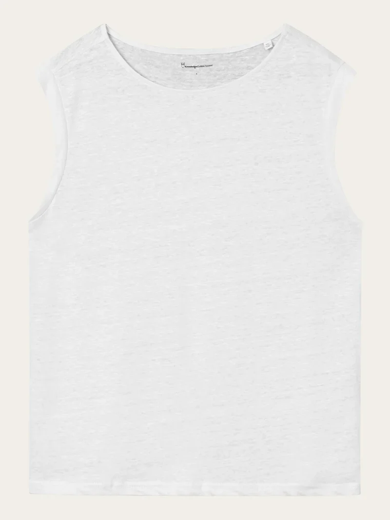 T-Shirt Linen Sleeveless Bright White