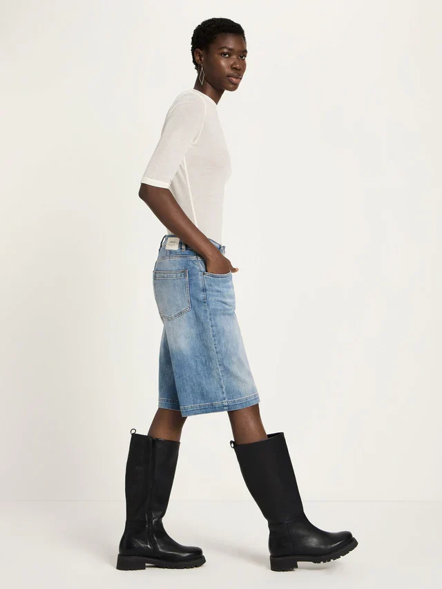 Bermuda Jeans GOTS Stonewash Blue Denim