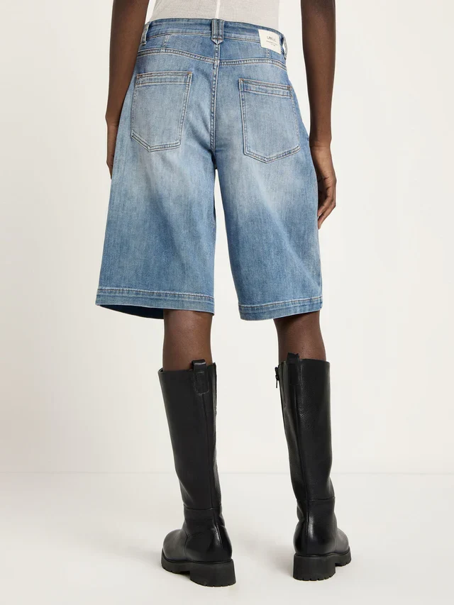 Bermuda Jeans GOTS Stonewash Blue Denim