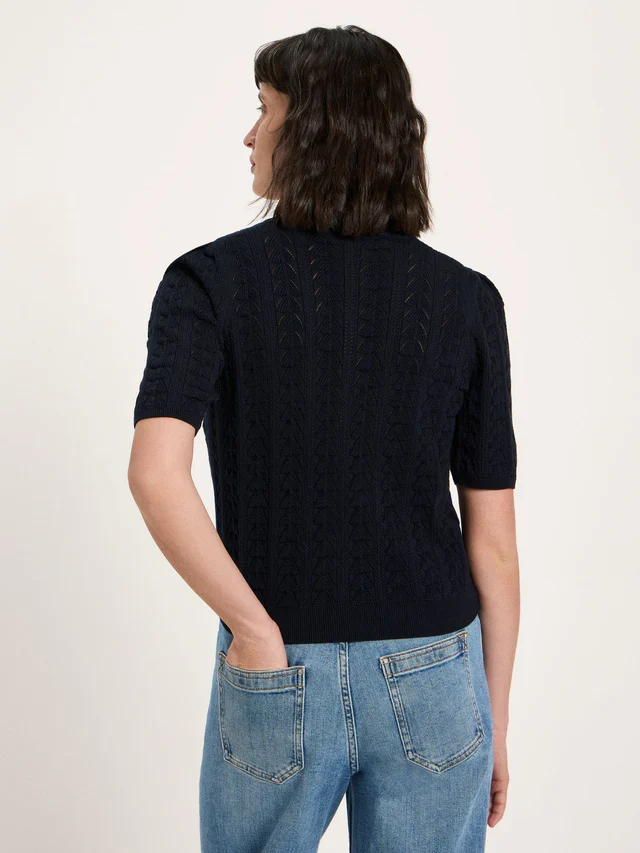 Kurzarmpullover GOTS Onyx