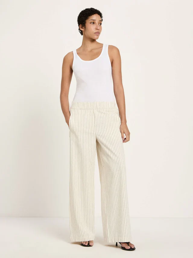 Streifenhose GOTS White/Black
