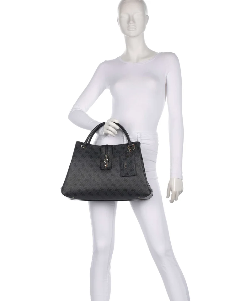 Guess Yvonne Girlfriend Logo Handtasche coal logo