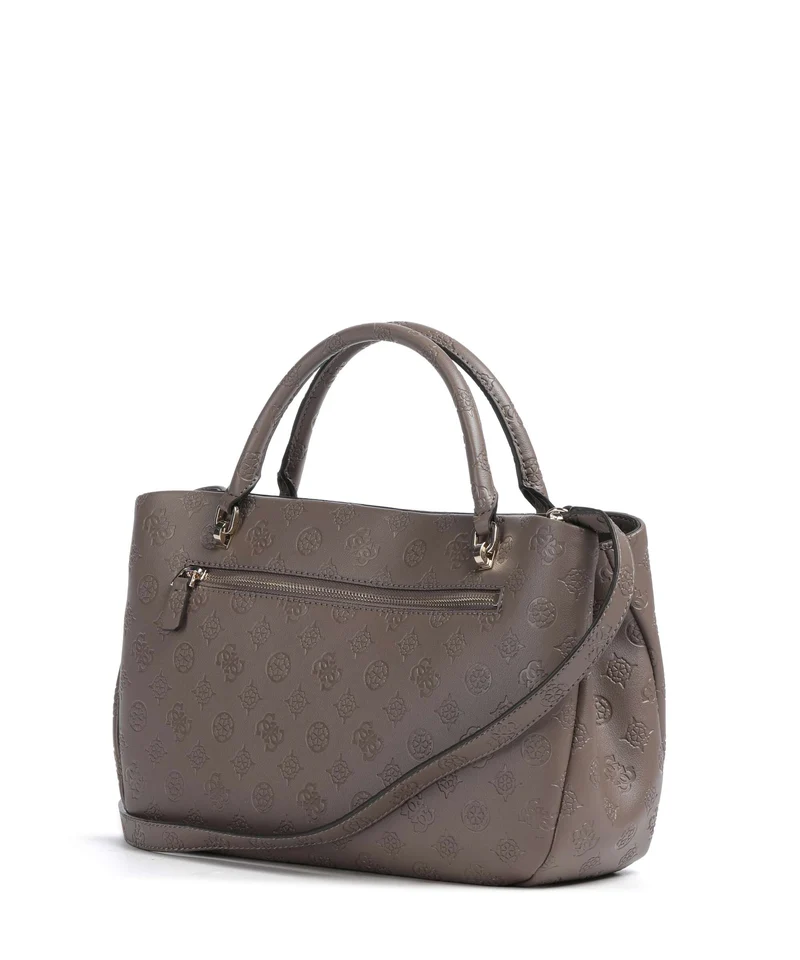 Guess Carmella Girlfriend Handtasche taupe logo