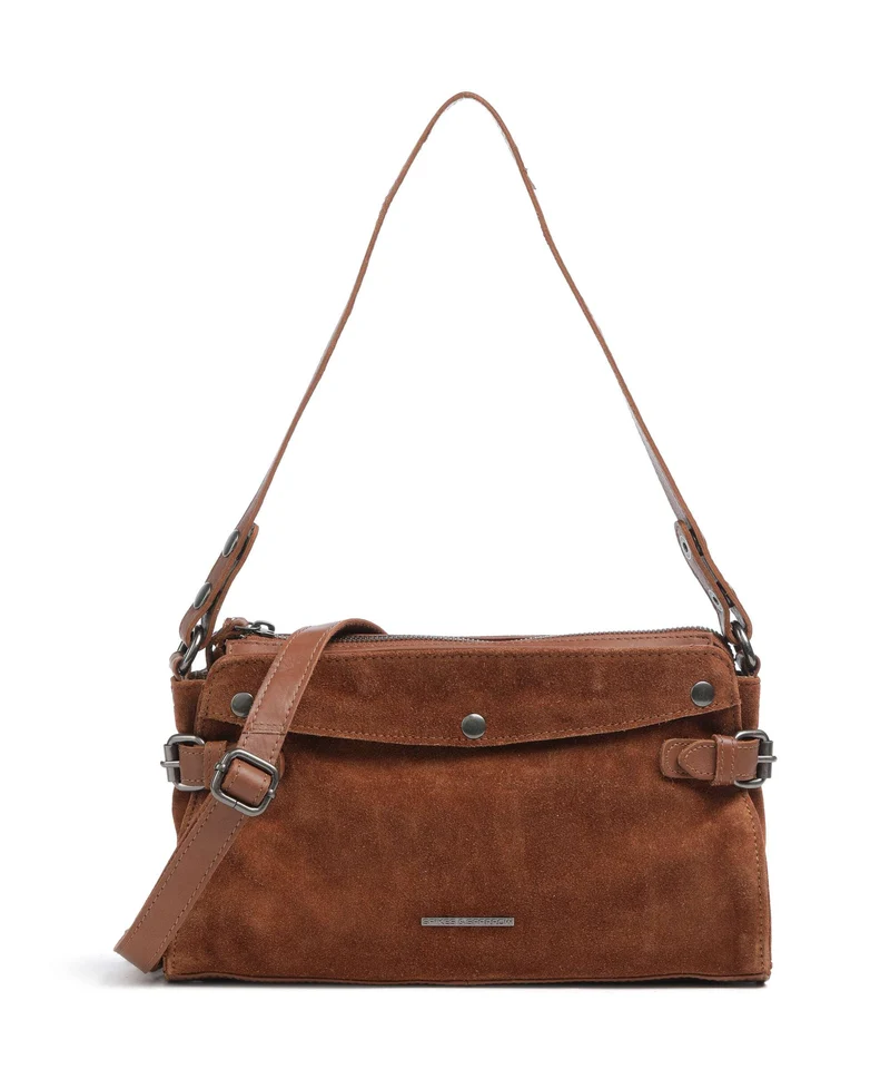 Spikes & Sparrow Suede Mix Madelon Schultertasche mocca