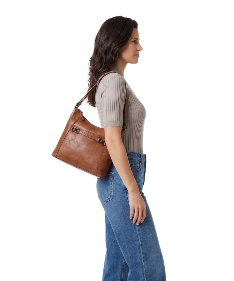 Spikes & Sparrow Bronco Delphie Beuteltasche brandy