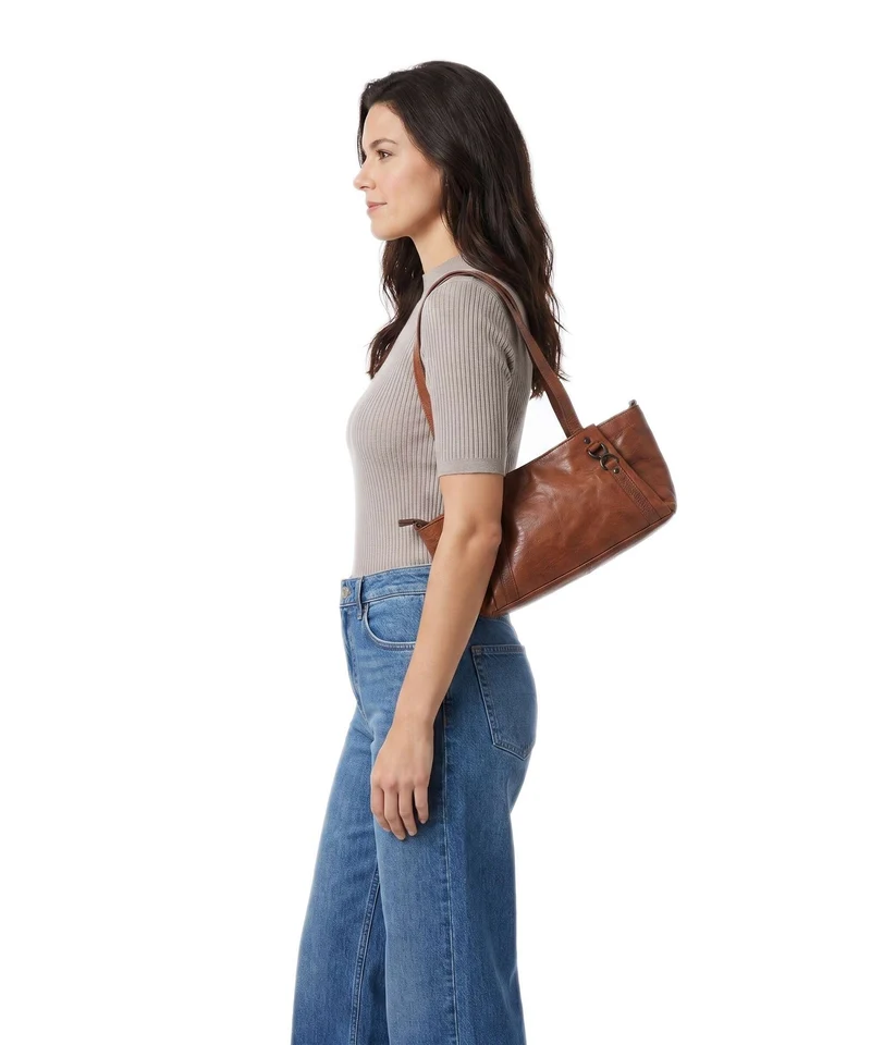 Spikes & Sparrow Bronco Starlet Schultertasche brandy