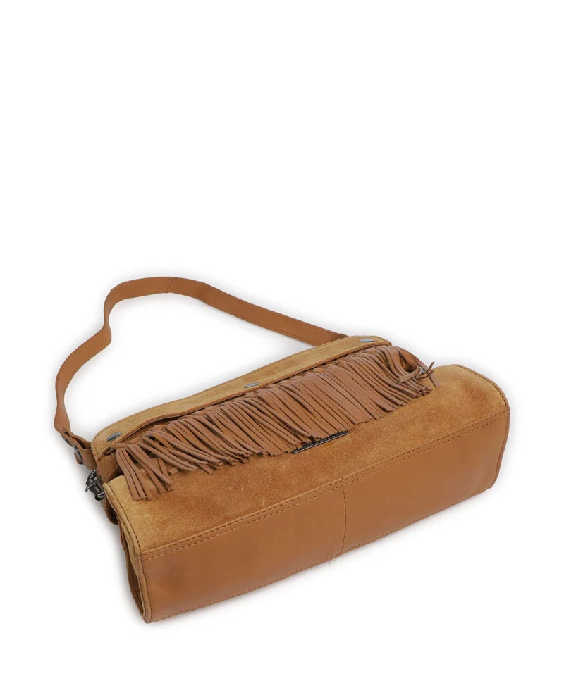 Spikes & Sparrow Suede Mix Madelon Schultertasche tan