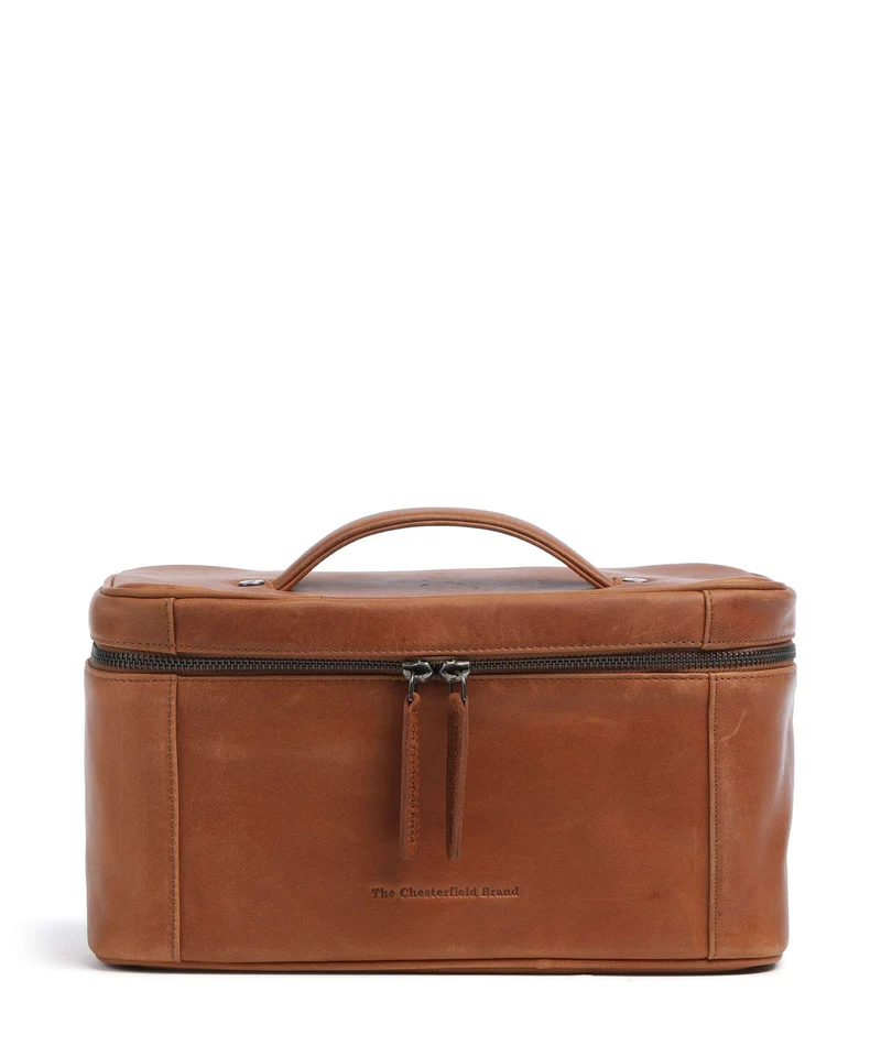 The Chesterfield Brand Wax Pull Up Cow Limone Kulturbeutel cognac