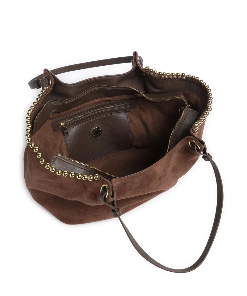 Love Moschino Gold Bead Shopper cioccolato