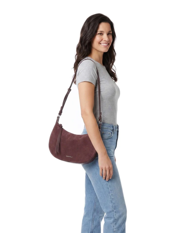 Coccinelle Fujiko Suede Umhängetasche berry