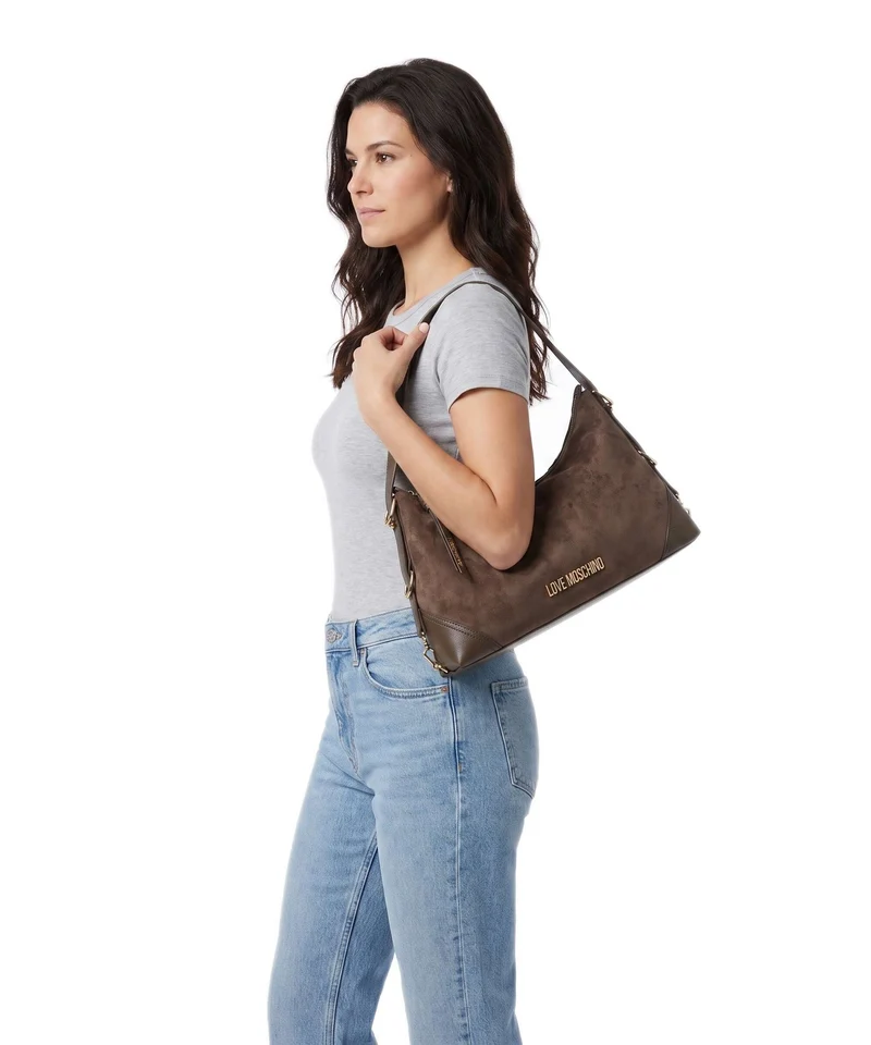 Love Moschino Signature Beuteltasche marrone