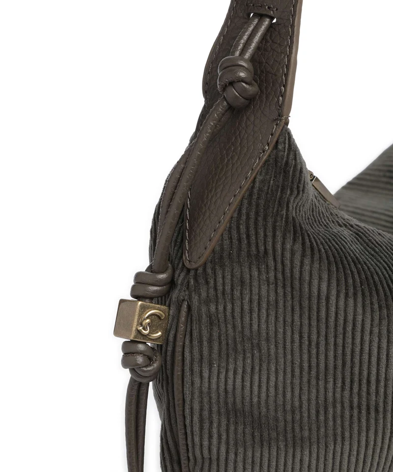 Coccinelle Thess Corduroy Beuteltasche fango