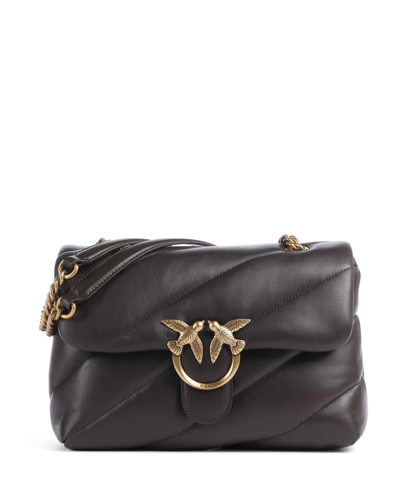 Pinko Love Puff Classic Schultertasche marrone marasca/antique gold