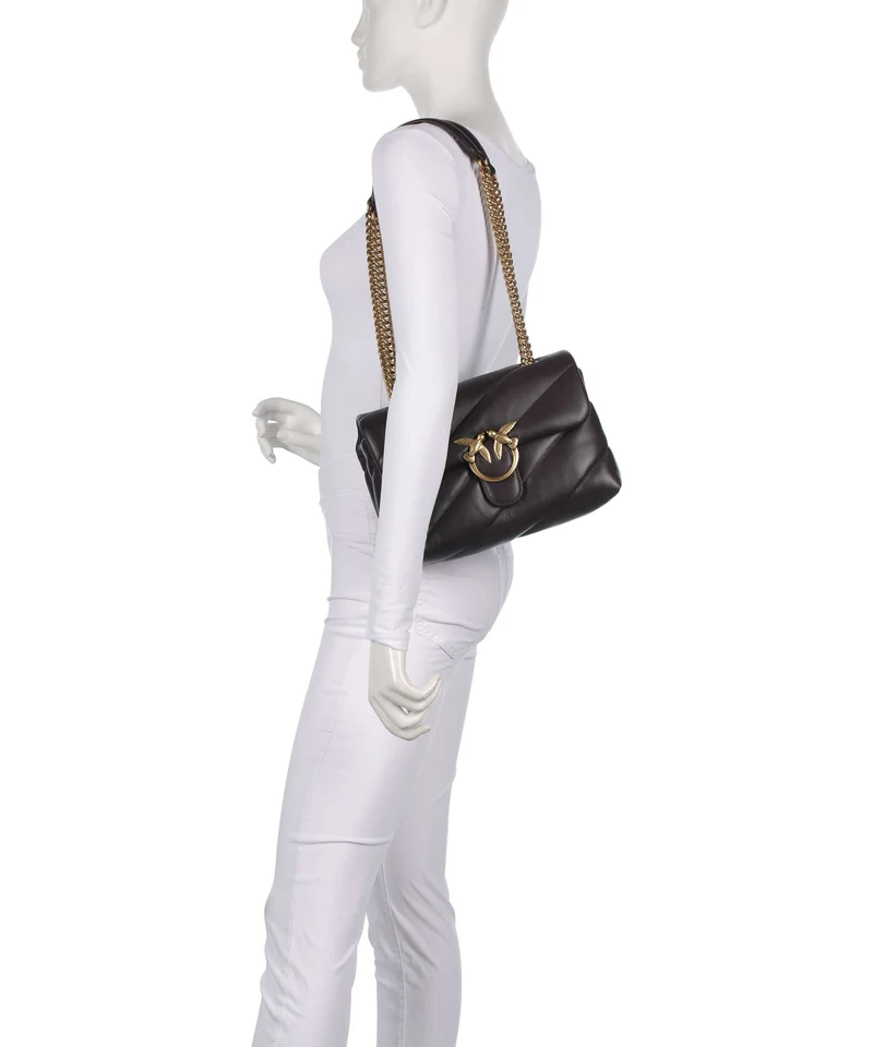 Pinko Love Puff Classic Schultertasche marrone marasca/antique gold