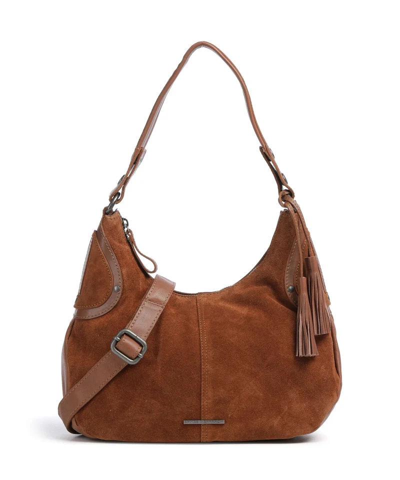 Spikes & Sparrow Suede Mix Anne-Lou Beuteltasche mocca