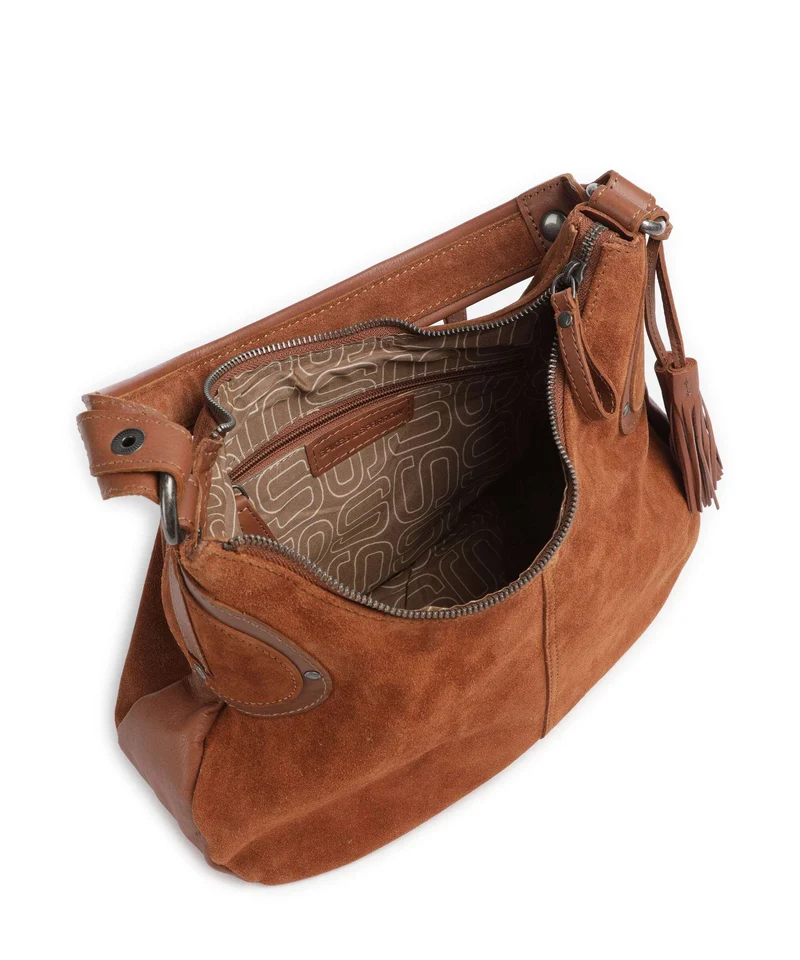 Spikes & Sparrow Suede Mix Anne-Lou Beuteltasche mocca