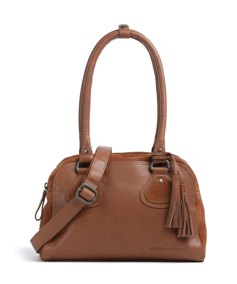 Spikes & Sparrow Suede Mix Sienna Schultertasche mocca