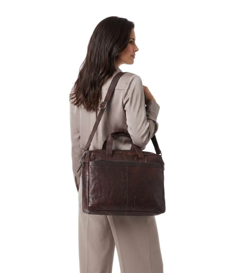 Spikes & Sparrow Bronco Colorado Aktentasche dark brown