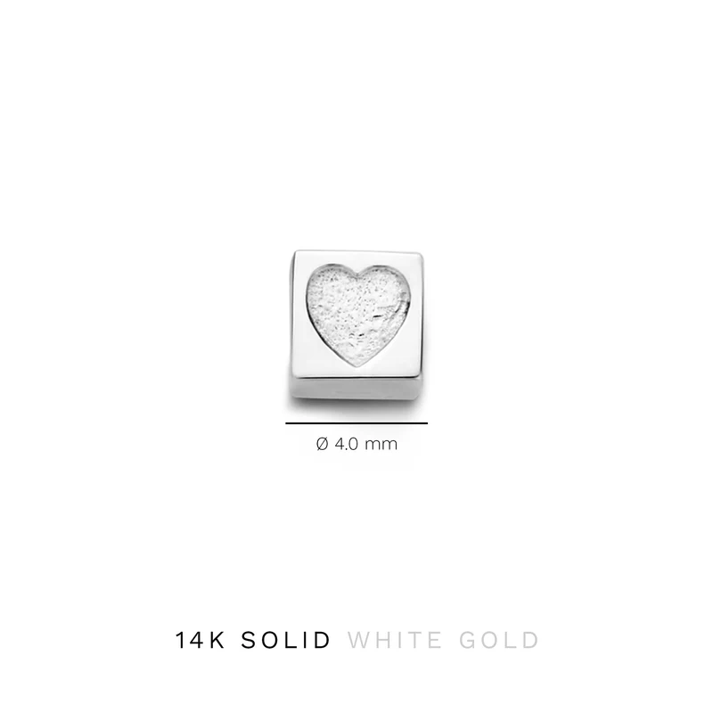 Isabel Bernard Saint Germain Felie 14 Karat | Weißgold Kubus Charm IB350048