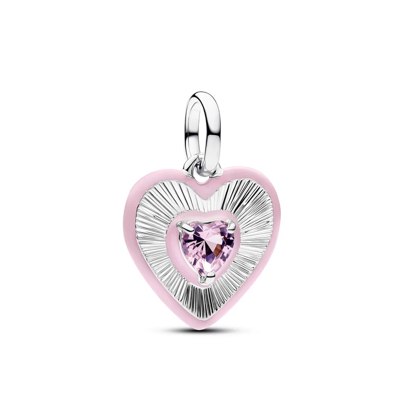 Pandora ME 925 Sterling Silver Radiant Pink Heart Locket Charm 794409C01