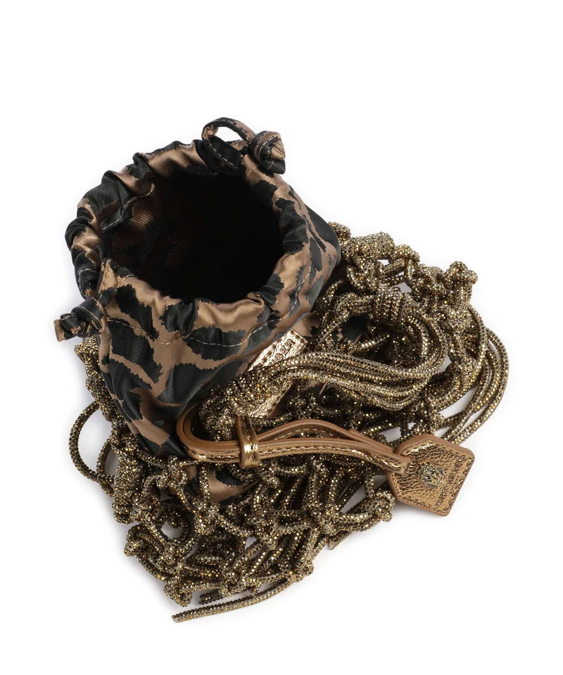 Kurt Geiger Macrame Mini Crystal Umhängetasche bronze