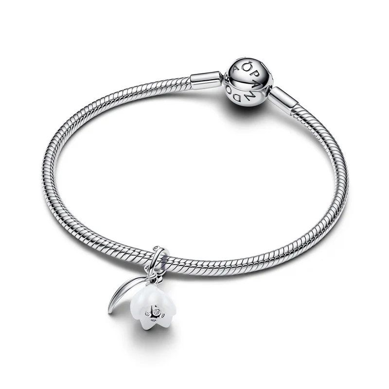 Pandora Moments 925 Sterling Silver Snowdrop Flower Dangle Charm 794239C01
