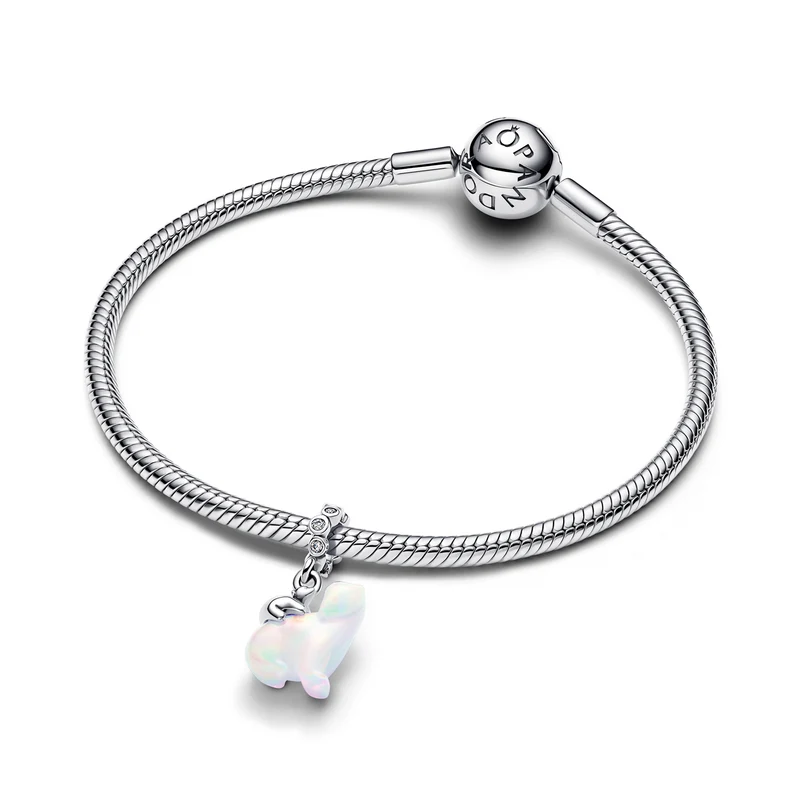 Pandora Moments 925 Sterling Silver Polarbear Mother & Cub Dangle Charm 794243C01