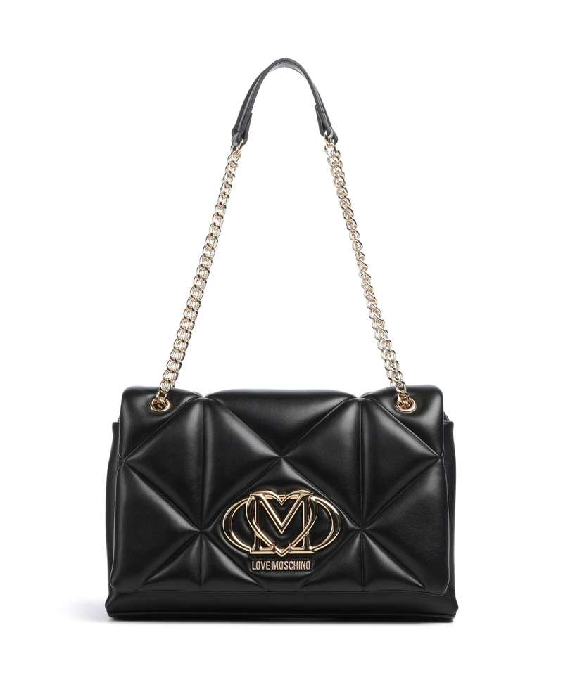 Love Moschino Embossed Q Schultertasche nero