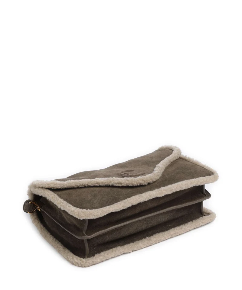 Coccinelle C-Me Softy Suede Schultertasche fango/warm taupe