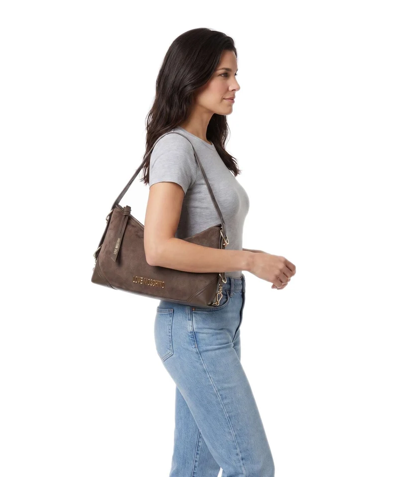 Love Moschino Signature Beuteltasche marrone