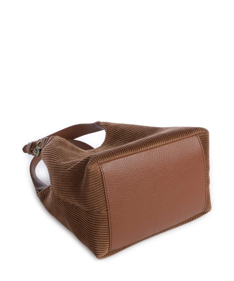 Coccinelle C-Easy Corduroy Handtasche cognac
