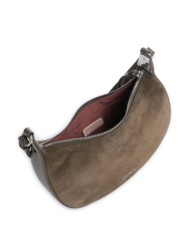Coccinelle Fujiko Suede Umhängetasche fango