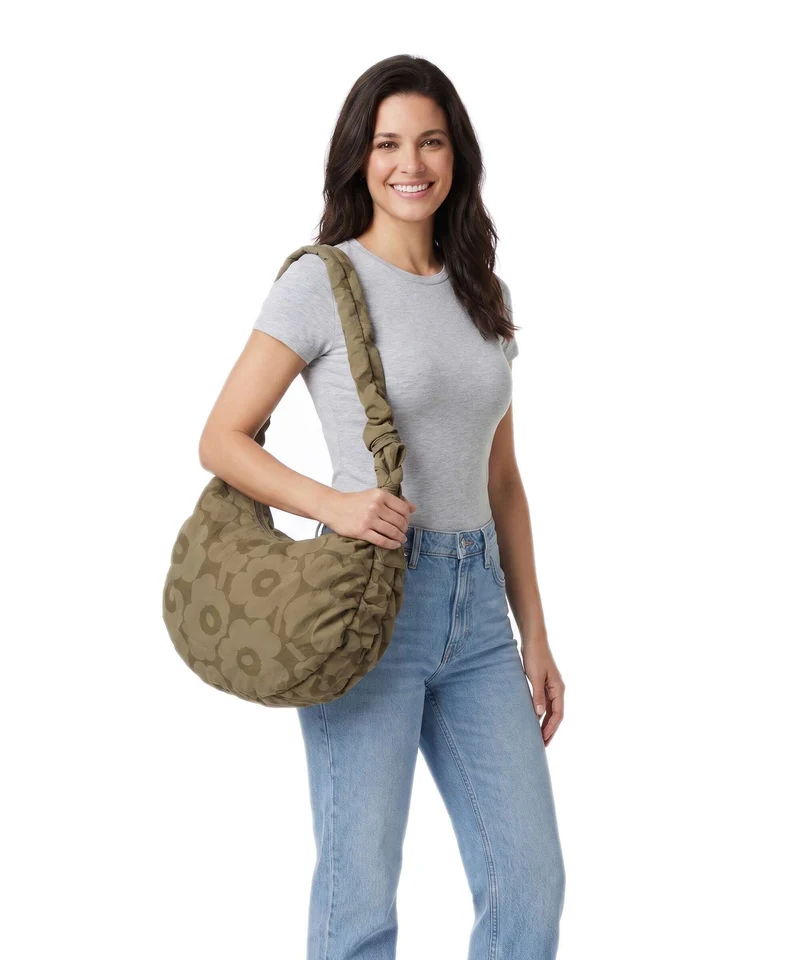 Marimekko Utu L Unikko Beuteltasche olive green/khaki green