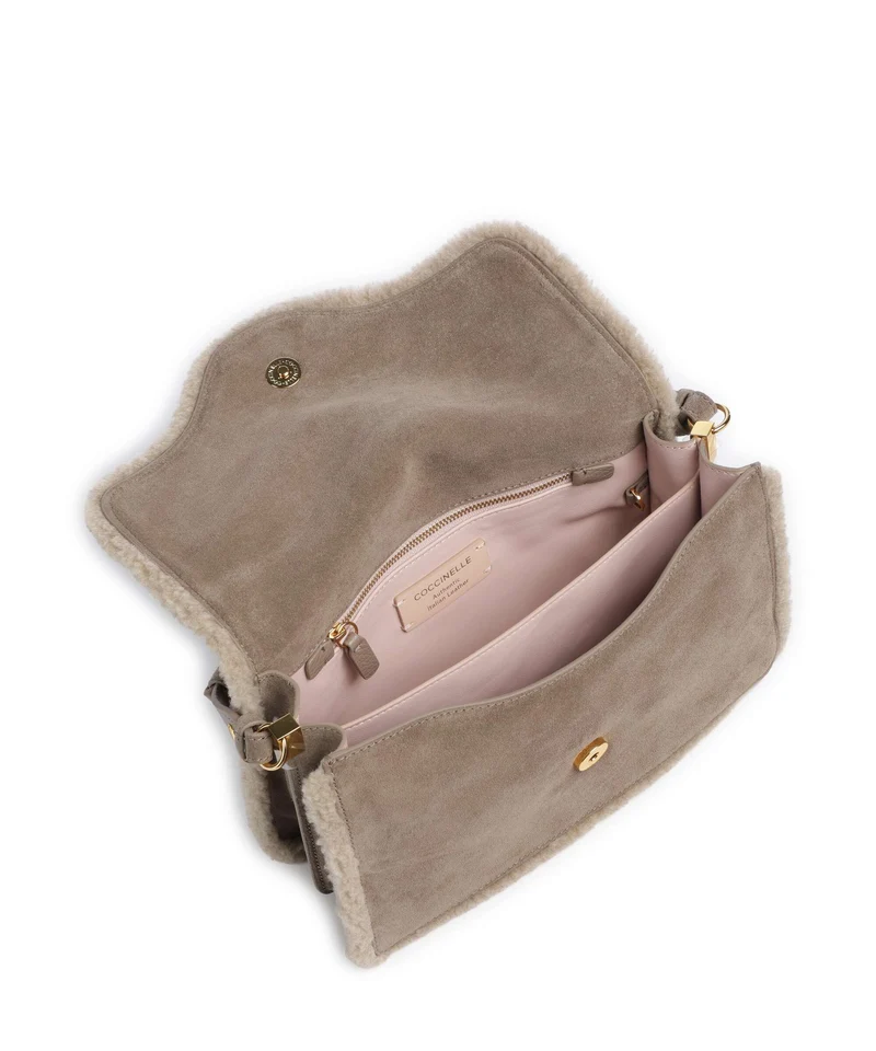 Coccinelle C-Me Softy Suede Schultertasche warm taupe