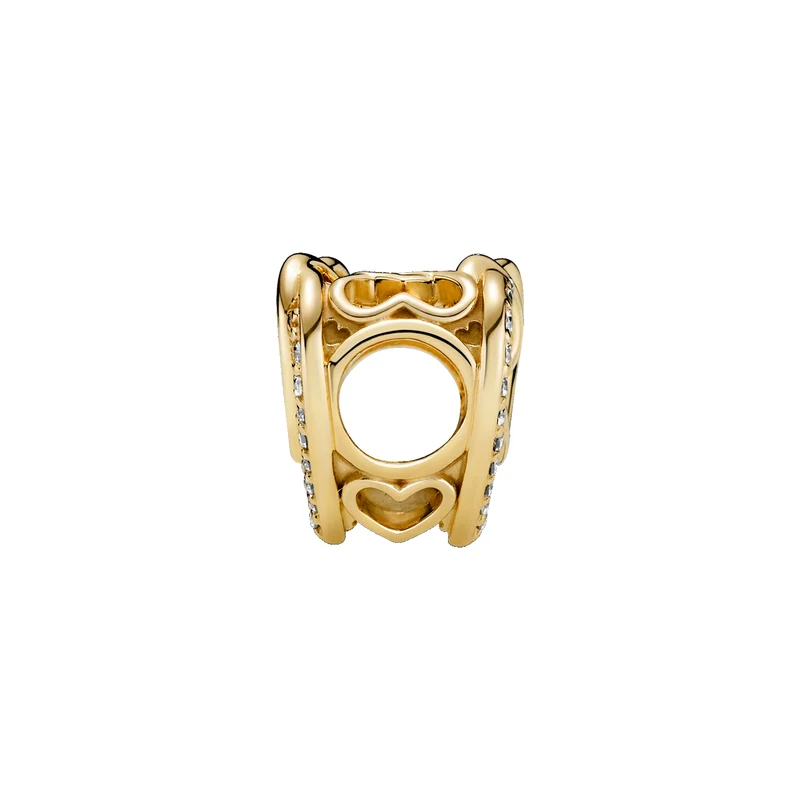 Pandora Moments Goldfarbene Entwined Hearts Charm mit 585er Golden Plattierung 769270C01