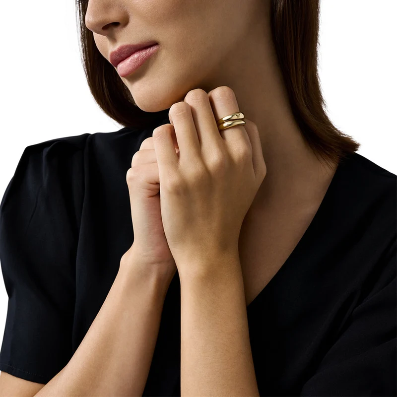 Emporio Armani Gold Coloured Ring EGS31937106.5
